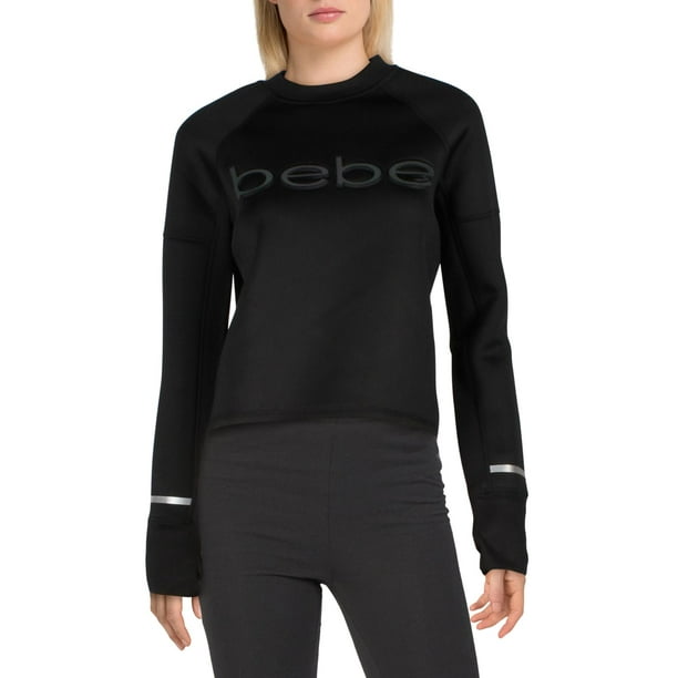 Bebe Bebe Sport Womens Reflective Fitness Sweatshirt Walmart Com Walmart Com