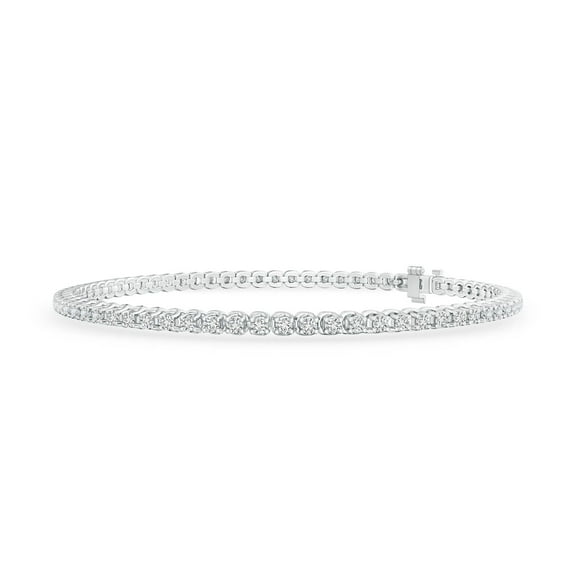 ANGARA Natural Diamond Eternity Stackable Bracelet in 14K White Gold for Women (Size-1.5mm| Color-H| Clarity-SI2) | April Birthstone, Anniversary, Jewelry Gift for Women | Natural Diamond Bracelet
