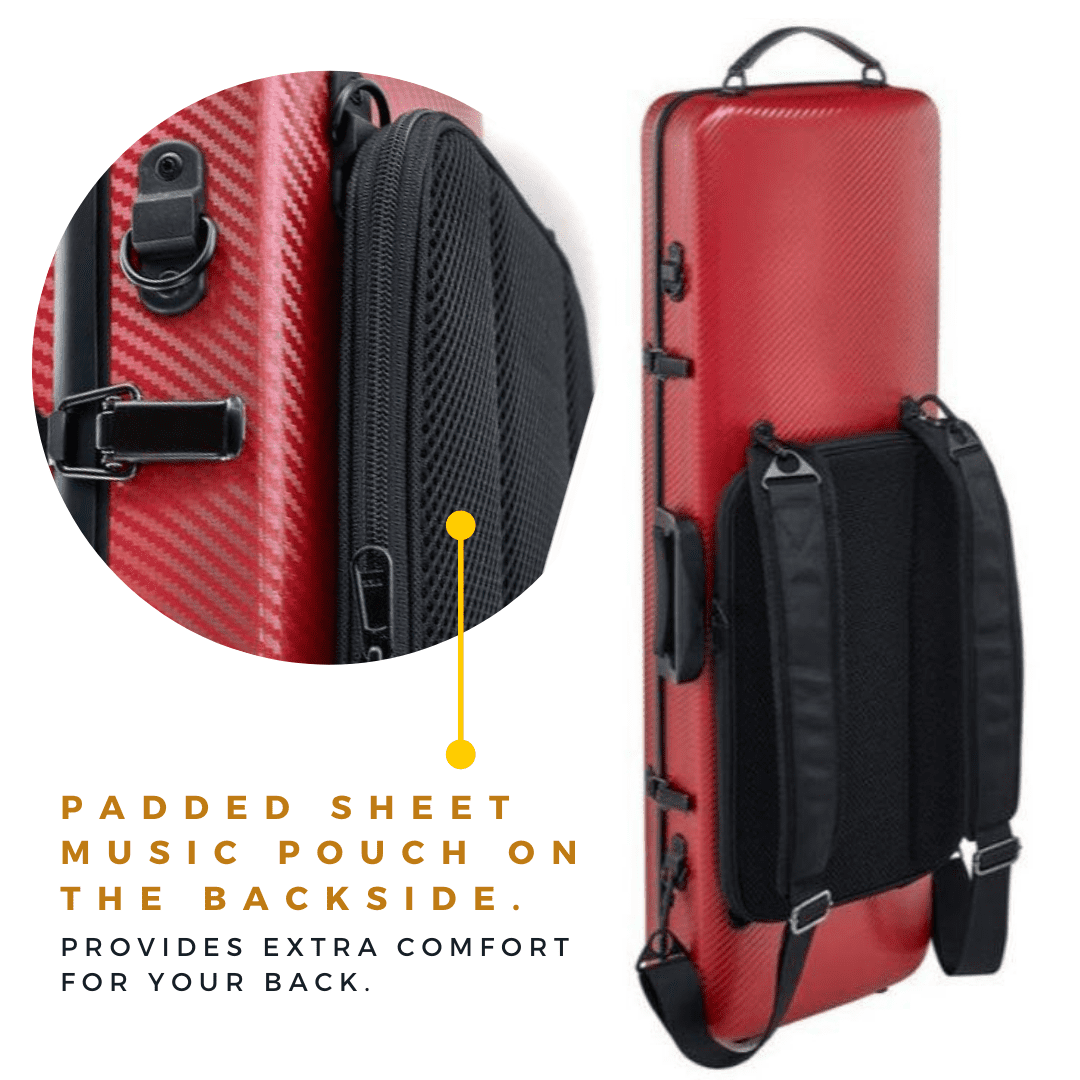 PURE by GEWA Polycarbonate 2.4 Oblong Violin Case - Red/Black - Subway Handle