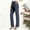 Navy women high waisted straight leg pants a1, variant on Cagogo Women's High Waisted Straight Leg Pants with Pockets Plus Size Office Work Trousers Long Pants Business Casual Basic Dress Pants, Red 3XL