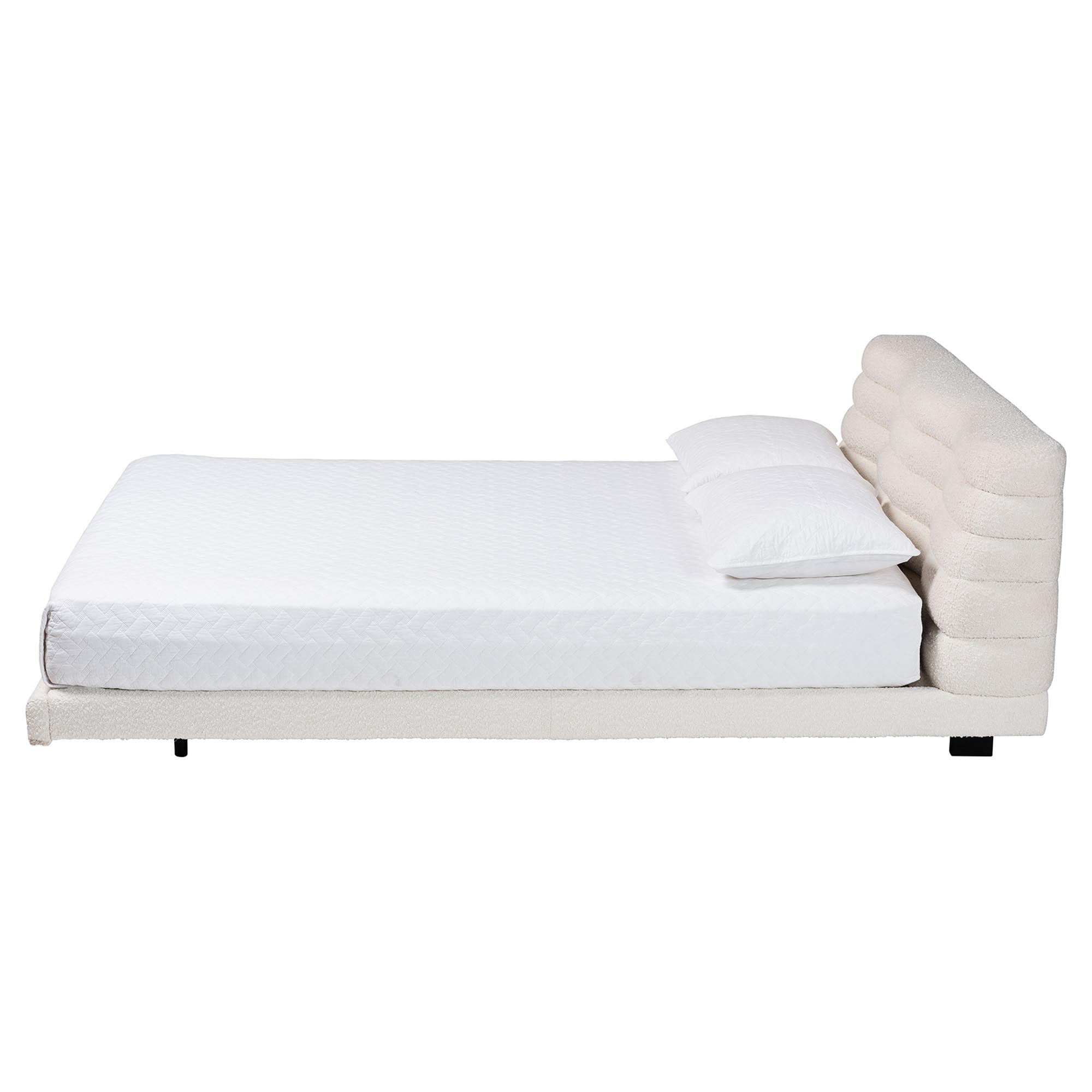 Baxton Studio Alfie Modern Floating Bed, King, Cream