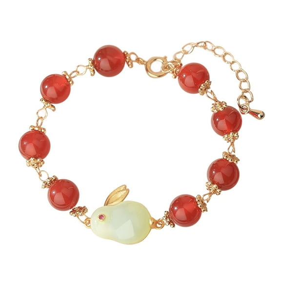 Lucky Bracelet for Women & Men, Retro Synthetic Agate Beaded Jewelry, A Thoughtful Gift for Loved Ones