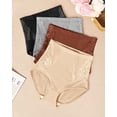 thumbnail image 3 of Women's Underwear 4 Pack High Waisted Ladies Panties Lace Nylon Breathable Postpartum Briefs Full Coverage, 3 of 6