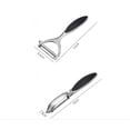 thumbnail image 3 of Set de 2 Peladores de Acero Inoxidable para Verduras y Frutas con Mango Antideslizante Ergonómico (Forma Y e I), 3 of 5
