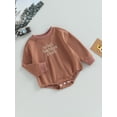 thumbnail image 3 of Bagilaanoe Newborn Baby Boy Oversized Romper Sweatshirt Long Sleeve Bodysuit Letter Embroidery Pullover 3M 6M 12M 18M Infant Casual Tee Tops, 3 of 8