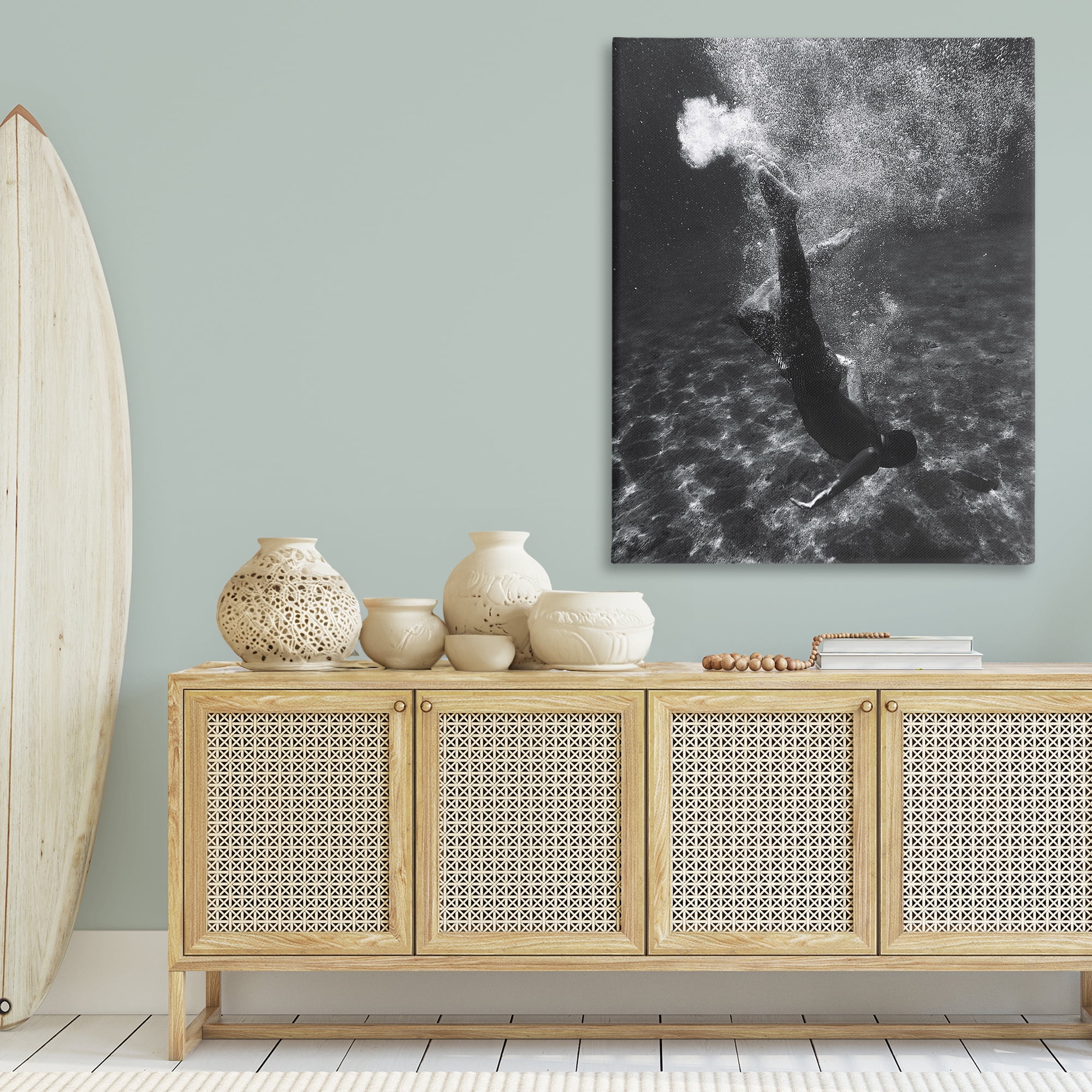 Stupell Industries Deep Ocean Diving Novelty Photography Gallery Wrapped Canvas Art Print Wall Art, 36 x 48