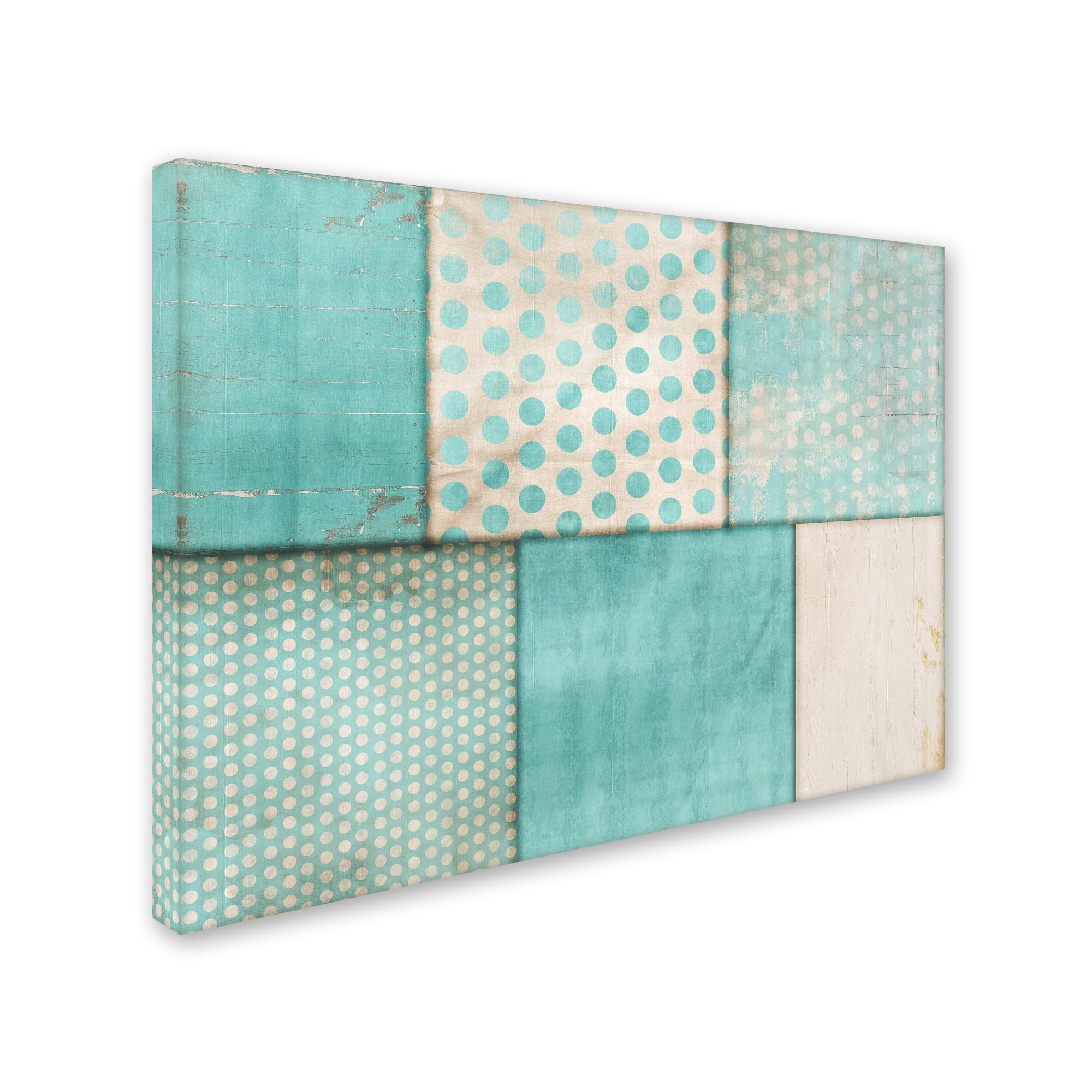 Trademark Fine Art 'Teal Print Collage' Canvas Art by Marcee Duggar