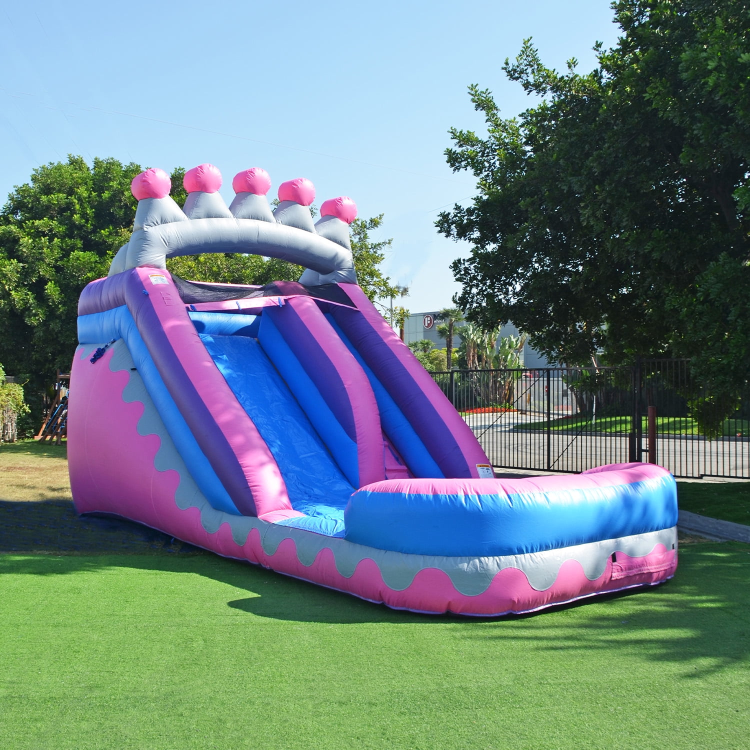 JumpOrange Princess Tiara Commercial Grade Water Slide with Splash Pool for Kids and Adults (with Blower)