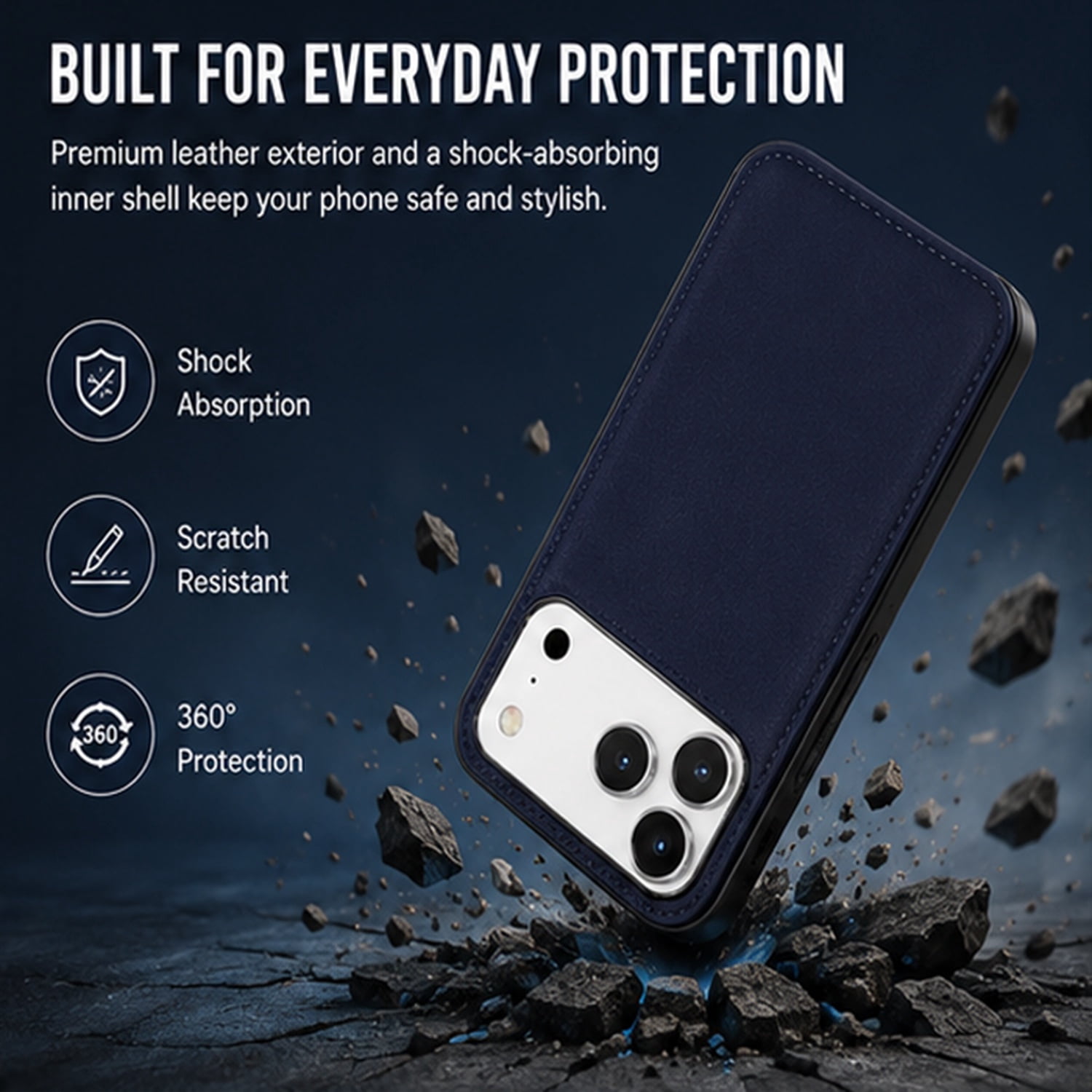 Stylish Classic Magnet Wallet Case for iPhone 17 Pro - Brown