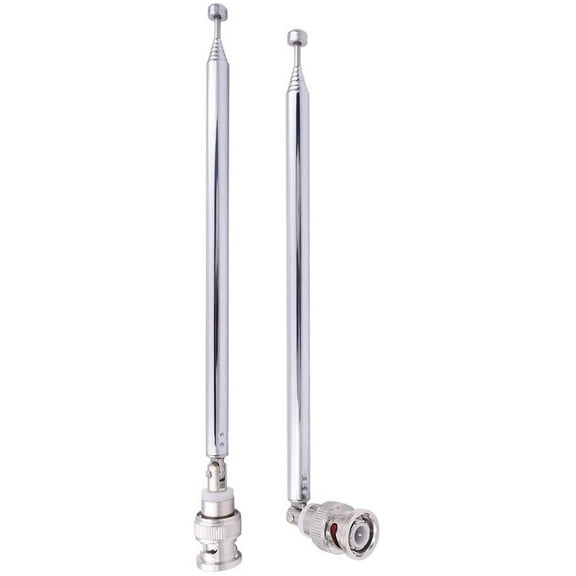 () BNC Radio Antenna with BNC Male Plug Connector Adapter Telescopic Stainless Steel HF VHF UHF BNC