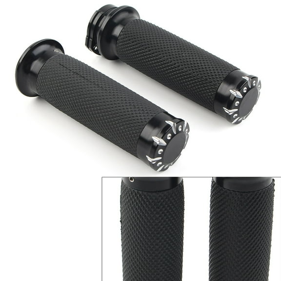 BFY 1" Black Motorbike Handlebar Hand Grips Fit For Harley Touring Sportster Dyna Softail VRSC