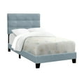 thumbnail image 2 of JERFIT Twin Velvet Upholstered Platform Bed Frame with Tufted Headboard, Light Blue, Modern Bedroom Frame Only with Wood Slat Support, 2 of 5