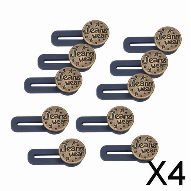 2x10 Uds Jean extensor botones Jeans cintura extender botón instantáneo Flexible sin coser cintura botón expansor para pantalones faldas , 4 piezas