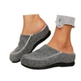 thumbnail image 3 of Wovix Women Men Slip On Moccasin Slippers Indoor Outdoor Warm Fuzzy Comfy House Shoes Fluffy Wide Loafer Slippers Daily Light Gray 40, 3 of 7