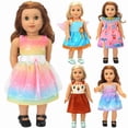 thumbnail image 2 of 18 Inch Doll Dress, Rainbow Tulle Tutu with Bow, Deer Print Outfit for 18" American Girl Doll, Perfect for Birthday & Playtime, 2 of 14