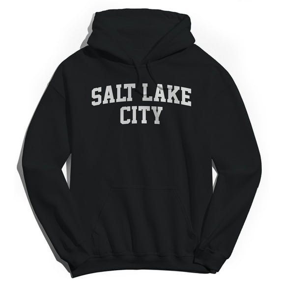 Salt Lake City V2 Graphic Black Men's Cotton Pullover Hoodie