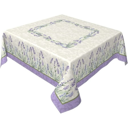 

WISH TREE Elegant Lavender Tablecloth Round Purple Floral Table Cloth Spring Summer French Country Table Cover for Holiday Parties Wedding Picnic Kitchen Decor