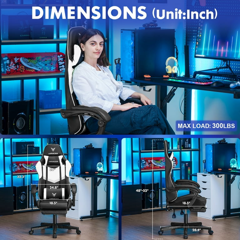 LUCKRACER Gaming Chair PU Leather Office Chair with