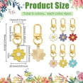 thumbnail image 2 of 24 llaveros de flores en 6 colores con diseño de margaritas, de aleación esmaltada, para bolso, coche, estéticos., 2 of 5
