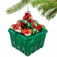 thumbnail image 2 of Strawberries Blown Glass Christmas Holiday Ornament - Strawberry Basket, 2 of 3
