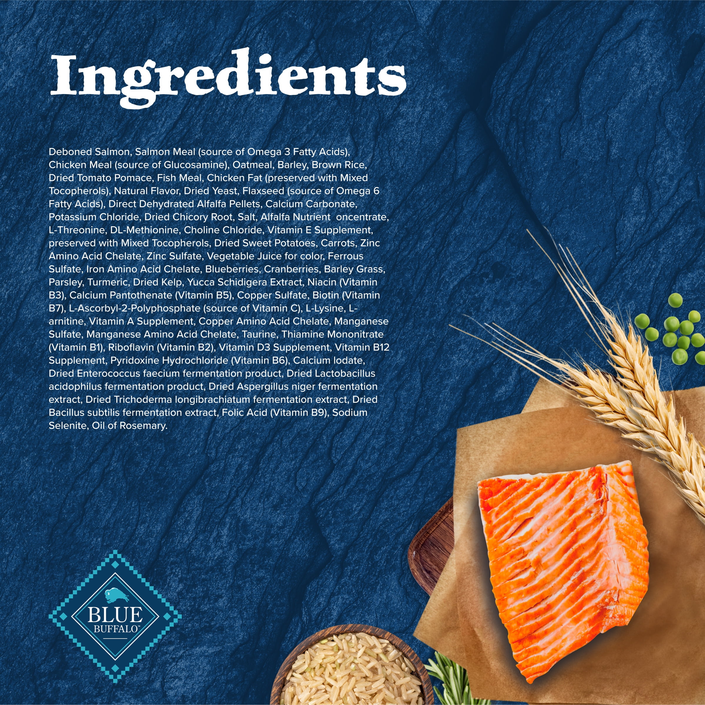 Blue Buffalo Wilderness Natural High-Protein Adult Dog Dry Food, Salmon Recipe, 13-lb.