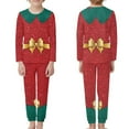 thumbnail image 2 of Renewold Elf Bow Family Pajama Set of 2 Christmas O-neck Pullover Tops & Sweatpants Softness Home Life Long Sleeve Sleepwear Shirts for 5-6 Years Old Kids, 2 of 5