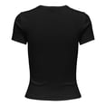 thumbnail image 2 of ONLY Camiseta de mujer - ONLVAL LIFE O-NECK TOP, cuello redondo, algodón, liso Negro XS (X-Small), 2 of 7