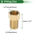 thumbnail image 2 of Accesorios de tubería de latón Unique Bargains 1/2"Femenino x 1/2"Masculino Adaptador de Niple Femenino a Masculino 1.57" Longitud 2 Pcs, 2 of 7