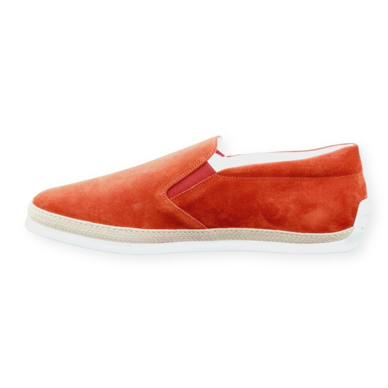 Tod\'s Logo Suede Leather Slip‎ On Espadrille Sneakers Red Mens Size 7.5 US M Espadrille Red Casual Shoes for Men for sale | eBay main image 2