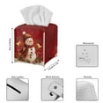 thumbnail image 3 of FUIALDOLG Tissue Box Cover, Christmas Snowman Bell Square Tissue Box Holder with Bottom Belt - Waterproof PU Leather Decorative Organizer for Tabletop, Bathroom, Car, Office, 3 of 7