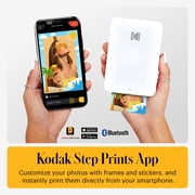 Kodak Step Slim Mobile Color Instant Photo Printer 2x3” (White), Compatible with iOS and Android