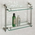 thumbnail image 3 of Signature Hardware 296467 Ceeley 17" Two-Tier Glass Shelf - Brushed Nickel, 3 of 3