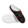thumbnail image 3 of Haiem Roses Print Women's Fuzzy Memory Foam House Slipper Cozy Home Footwear Non-slip Winter Slippers-44/45, 3 of 7