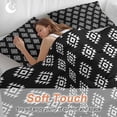 thumbnail image 5 of Black Boho Geometric Bedding 3 Piece Duvet Cover Set Full Size, Retro Simple Ethnic Abstract Motifs Soft Microfiber Comforter Cover with Zipper Closure & Pillowcases, FadeResistant Quilt Cover, 5 of 9