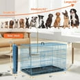 thumbnail image 7 of 36 inch Dog Crate for Medium Small Dogs Folding Portable Metal Dog Cage Kennel Double Door Pet Crate with Divider and Tray, Blue, 7 of 7