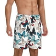 thumbnail image 2 of Balery Butterfly Pantalones cortos de pijama de punto de algodón para hombre con cinturilla y bolsillos-Small, 2 of 6