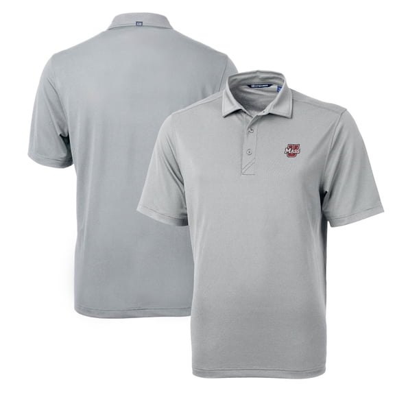 Men's Cutter & Buck  Gray UMass Minutemen Virtue Eco Pique Recycled Polo