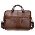thumbnail image 1 of Maletín de cuero para hombre de negocios, bolso de hombro para computadora Café Zulema  Maletín de los hombres, 1 of 7