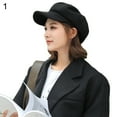 thumbnail image 2 of Happy Date Newsboy Hats for Women, Women Newsboy Hats Winter Felt Retro Solid Color Fashion All-Match Newsboy Cap, 2 of 7