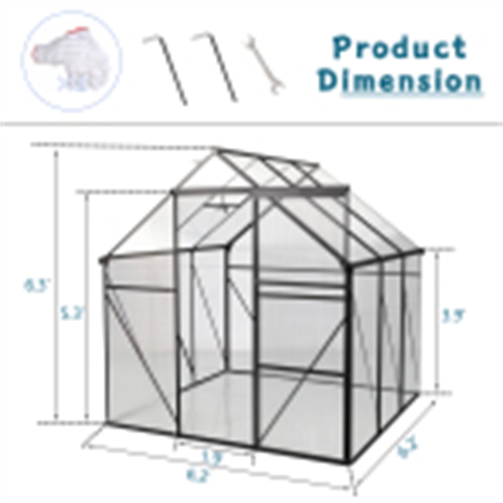 Walk In Greenhouses For Outdoors With Sliding Adjustable Roof, Drainage& Galvanized MetalGreenhouse For
