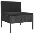 thumbnail image 4 of vidaXL 3 Piece Garden Lounge Set with Cushions Poly Rattan Black, 4 of 5