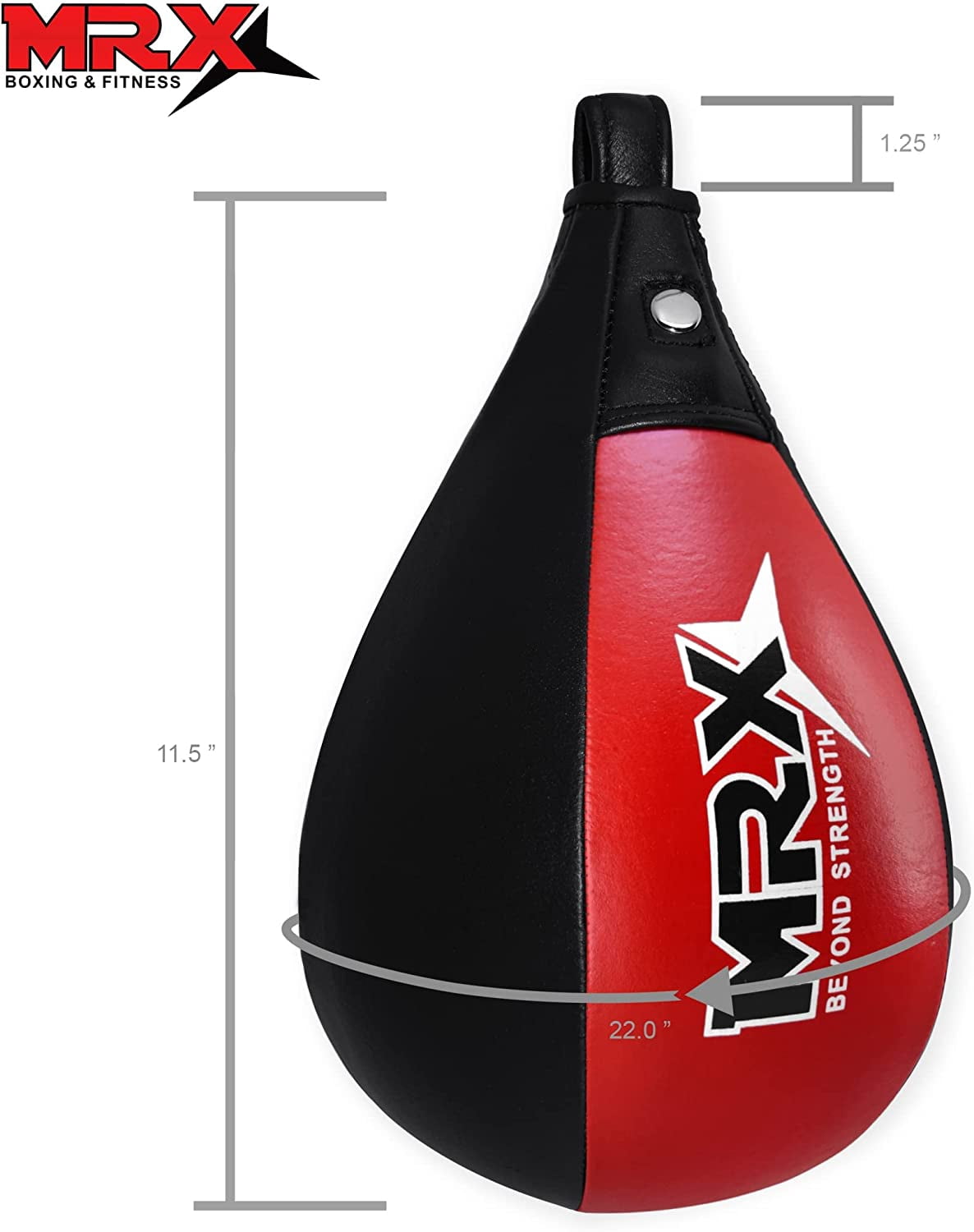 MRX Speed Punching Bags Genuine Leather MMA Training Speed Bag Muay Thai SpeedKills Punching, Dodge Striking Bag for Workout Pro Boxing Bag for Home Gym Kids, Men, Women Black Red