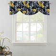 thumbnail image 2 of Tie Up Valances for Windows, Blue Floral Adjustable Valance Curtains Window Treatment for Living Room/Bedroom, Vintage Yellow Garden Blossom Flower Rod Pocket Kitchen Curtains & Drapes 42x12 Inch, 2 of 9