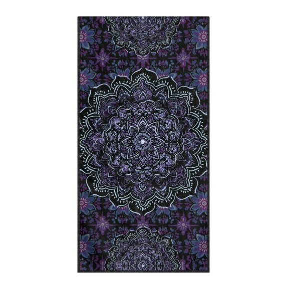 XYZCANDO Purple Mandala Flower Comfortable Car Seat Cover Towel for Workout Gym, Washable Easy Install Car Seat Towel Cover