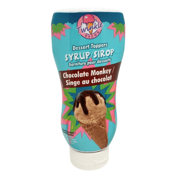 Twinkle Decor Dessert Toppers Syrup, Chocolate Monkey Flavor, 450ml/15.2 fl. oz. Squeeze Bottle