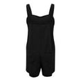 thumbnail image 4 of LEKODE Spaghetti Strap Romper Womens Rompers for Summer Jumpsuits for Women 2 Piece Matching Summer and Back Suspender Pants with Suspender Straps and Jumpsuit Two Piece Outfits Summer Black Xl, 4 of 9