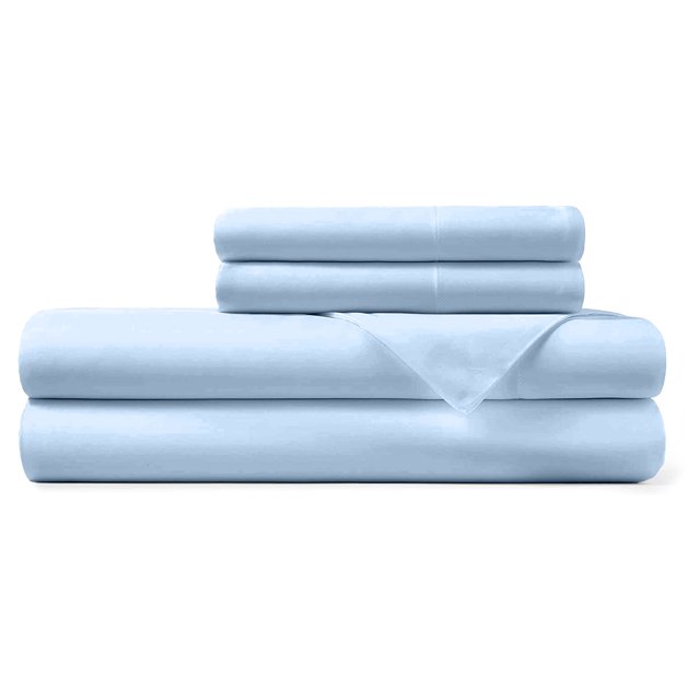 Hotel Sheets Direct Ensemble de 4 Feuilles en Bambou Californie Très Grand, Light Blue