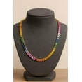 thumbnail image 3 of Emerald cut Rainbow Sapphire bezel set tennis necklace gold Plated, emerald cut Sapphire tennis necklace gold, tennis necklace gold Plated, 3 of 3