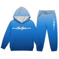 thumbnail image 4 of Kiijoy Boys Casual Athletic Outfits Gradient New York Hoodie Sweatpants Set, Size 2-14, 4 of 5