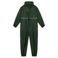 thumbnail image 3 of TiaoBug Mens Long Sleeve Rainsuit Hooded Jumpsuit Coveralls Motorcycle Waterproof Rain Jacket Workwear Dark Green XXL, 3 of 7